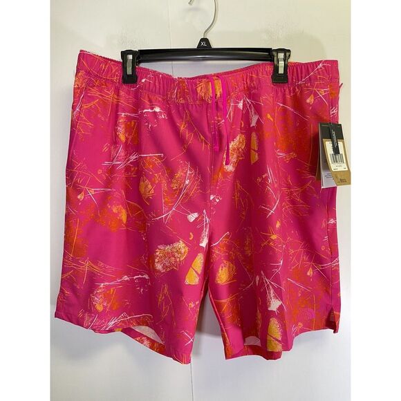 NEW The North Face Wander Shorts Men's XXL Pink Glo Print Swim Trunks Zip Pocket - Picture 6 of 13